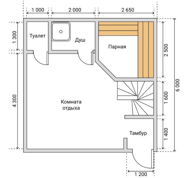 Чертеж бани